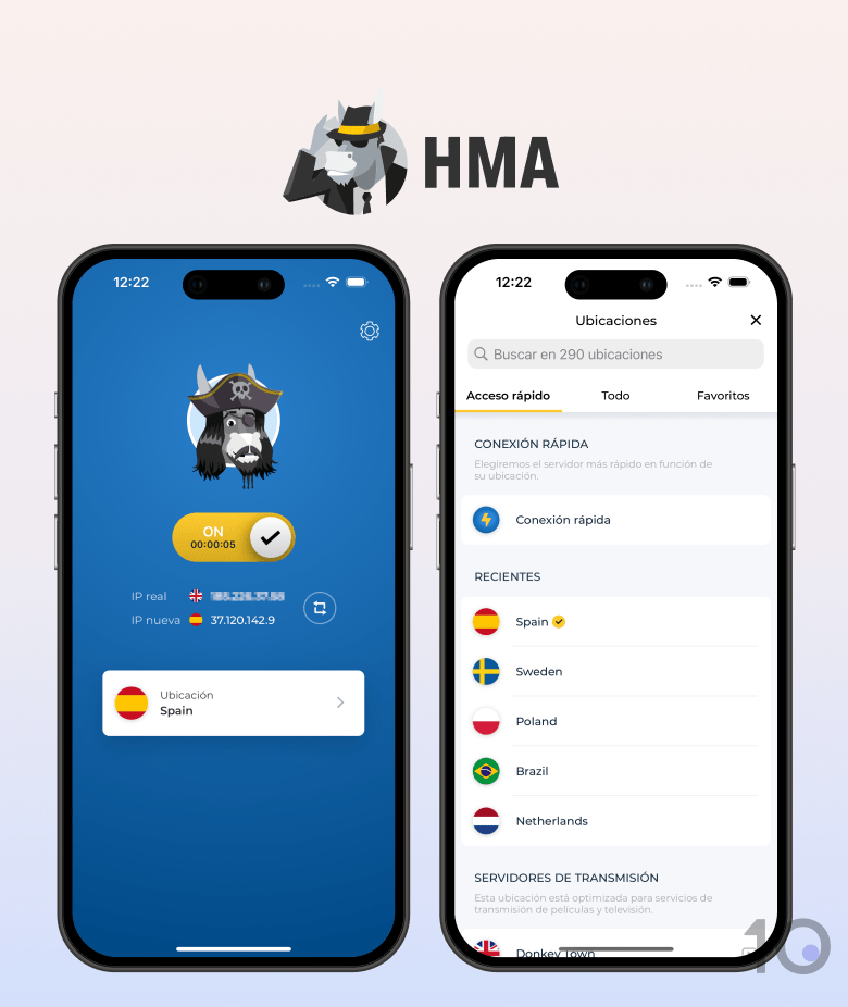 Aplicación HideMyAss en iOS