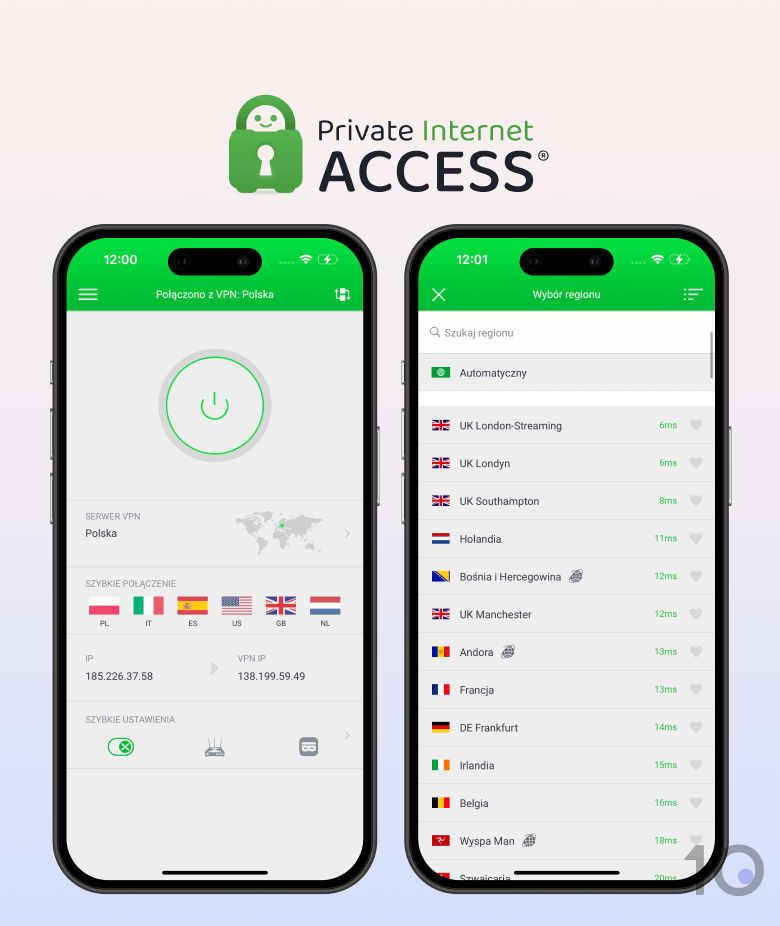 Zrzut ekranu aplikacji PIA